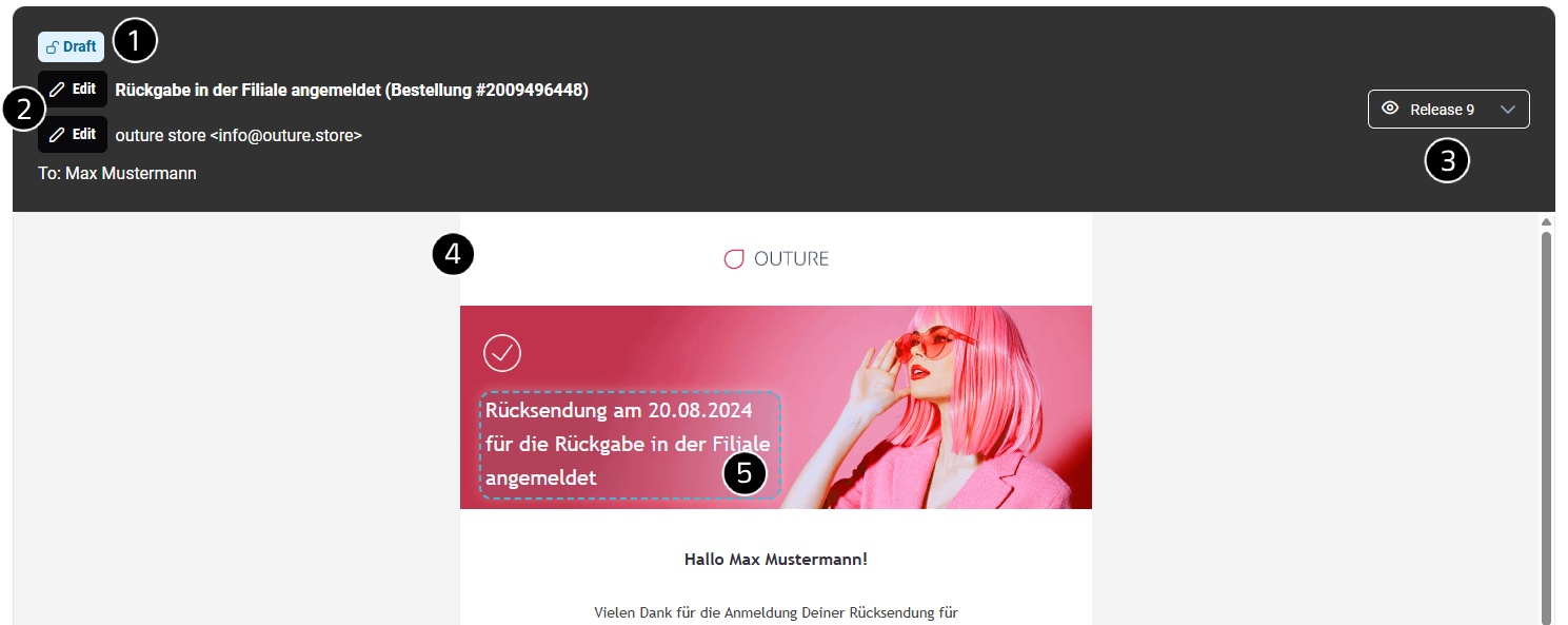 Content Builder Email Menu